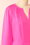Gery Pink Faux-Wrap Short Dress | Boutique 1861 side close-up