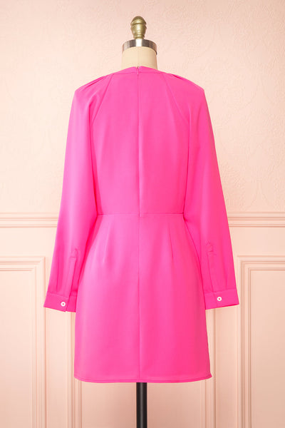 Gery Pink Faux-Wrap Short Dress | Boutique 1861 back view
