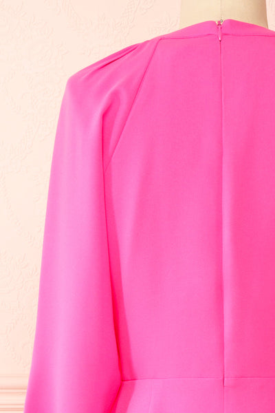 Gery Pink Faux-Wrap Short Dress | Boutique 1861 back close-up
