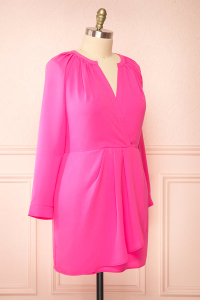 Gery Pink Faux-Wrap Short Dress | Boutique 1861 side plus size