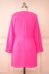 Gery Pink Faux-Wrap Short Dress | Boutique 1861 back plus size