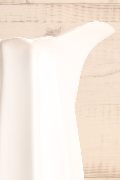 Getafe White Ceramic Pitcher close-up | La Petite Garçonne Chpt. 2