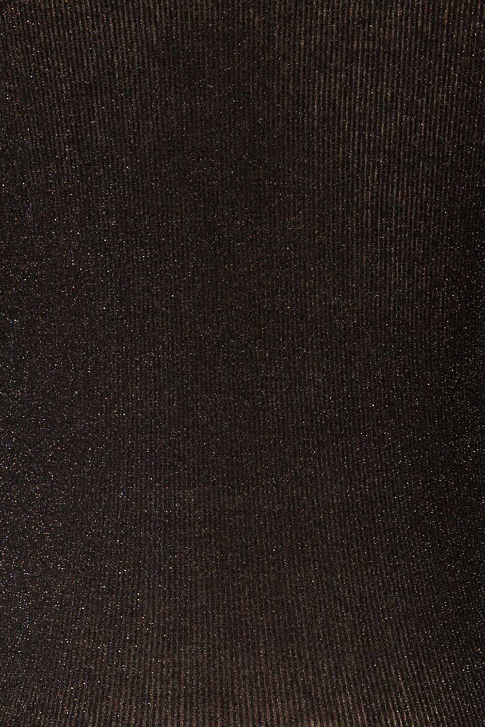 Ghent Black Sparkling Mock Neck Top | La petite garçonne fabric 