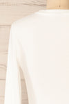 Gialonft White Cropped Long Sleeve Top w/ Ruffles | La petite garçonne back close-up