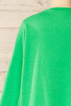 Gijon Green Embroidered Crewneck Sweatshirt | La petite garçonne back close-up