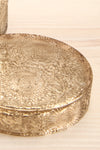 Large Textured Candle Gilt Pomander Hinoki | La petite garçonne lid close-up
