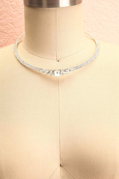Gisele Rhinestones & Silver Collar Necklace | Boutique 1861