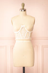 Gisselle Underbust Corset w/ White Embroidery | Boutique 1861 front view