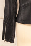 Gladsaxe Black Cropped Faux Leather Jacket | La petite garçonne  back sleeve