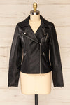 Gladsaxe Black Cropped Faux Leather Jacket | La petite garçonne front view