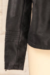 Gladsaxe Black Cropped Faux Leather Jacket | La petite garçonne front sleeve