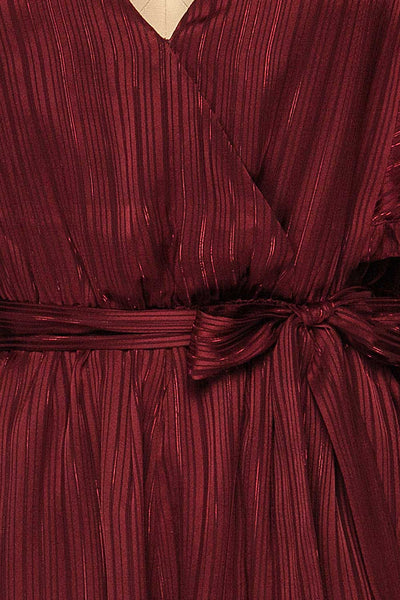 Glasgow Burgundy Romper | Combishort fabric details | La Petite Garçonne