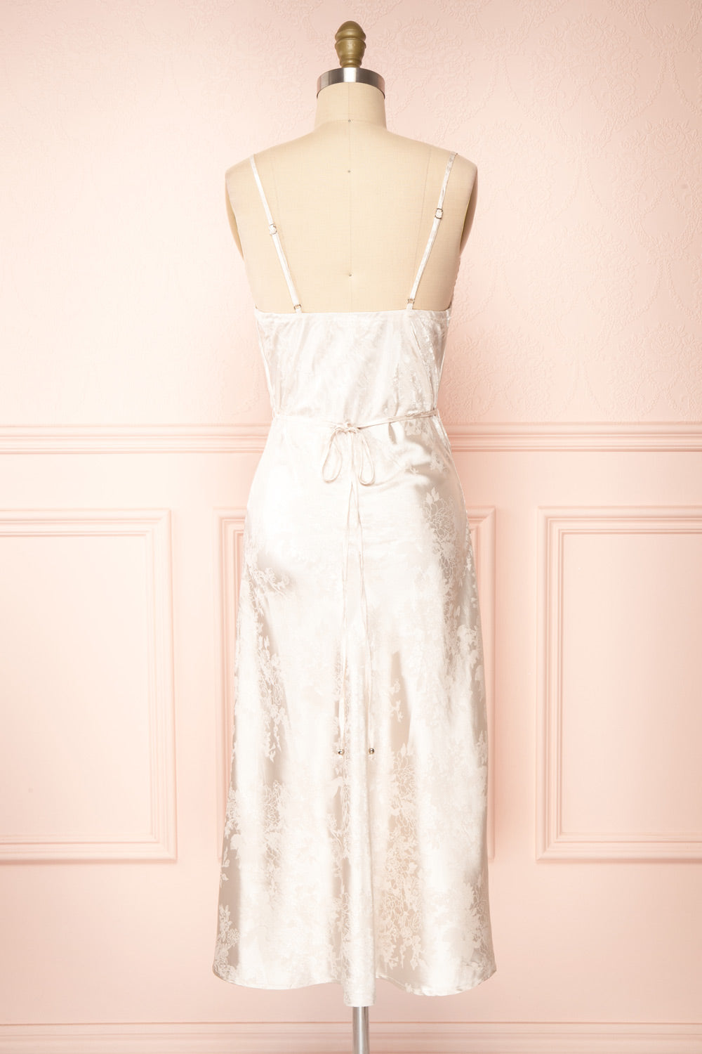 Glib Ivory Cowl Neck Midi Dress | Boutique 1861 back view