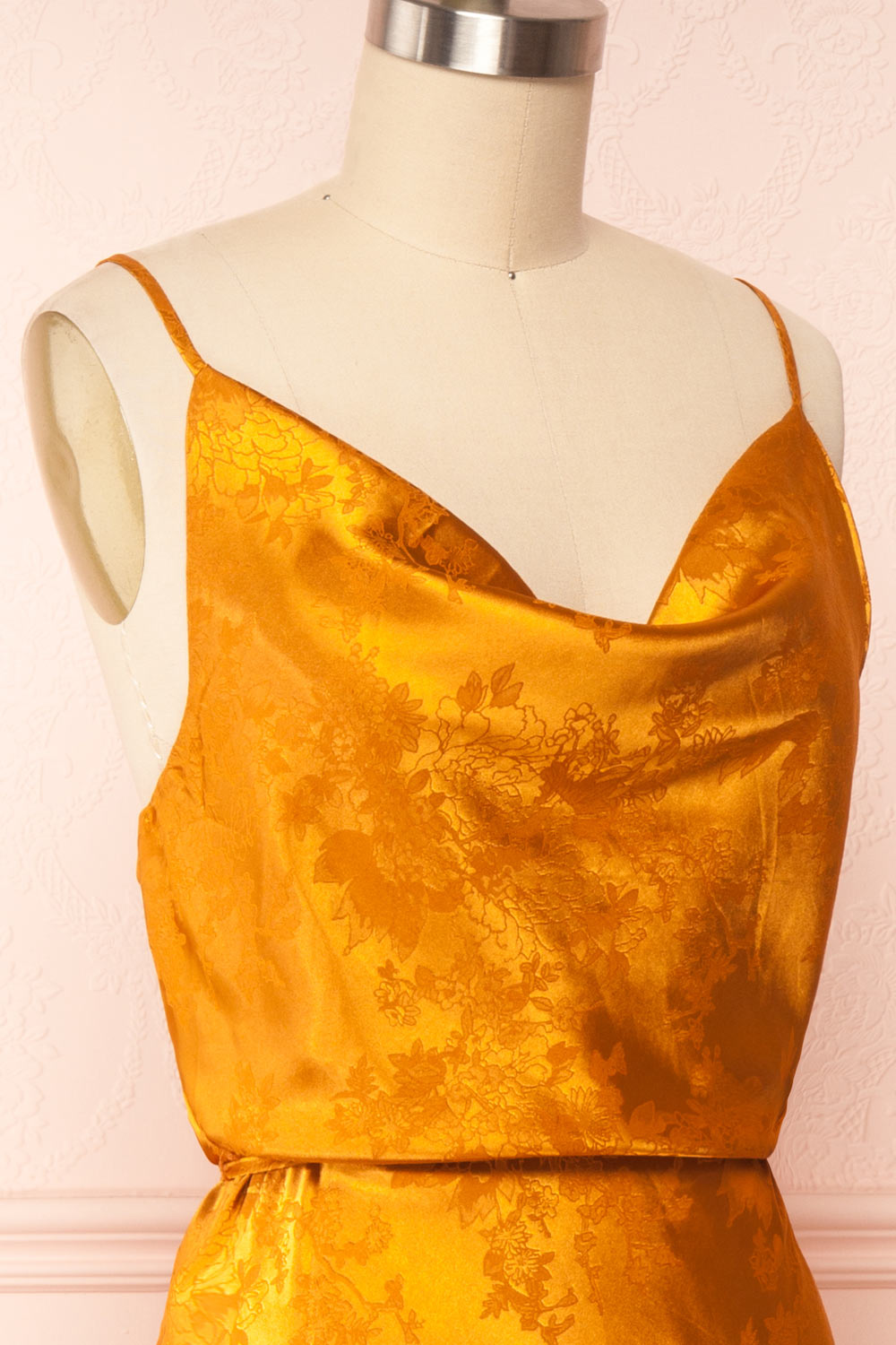 Glib Rust Cowl Neck Midi Dress | Boutique 1861 side close p