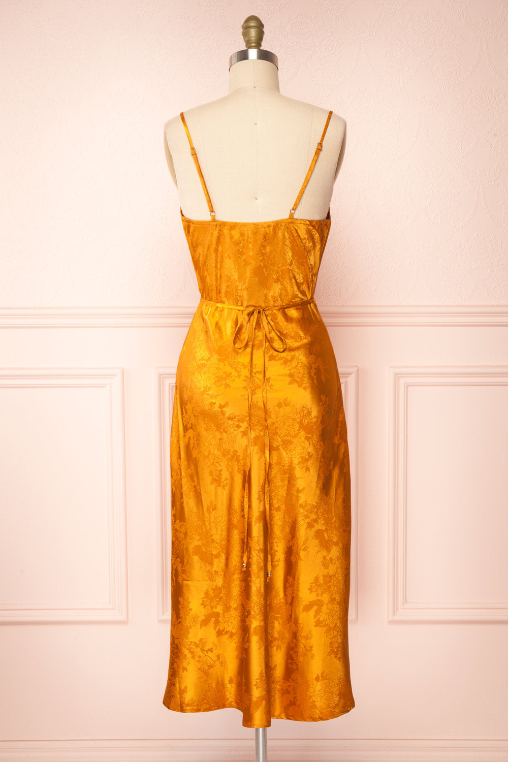 Glib Rust Cowl Neck Midi Dress | Boutique 1861 back view