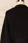Glione Black Knit Cardigan w/ Belt | La petite garçonne  back close up