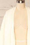Glione Ivory | Knit Cardigan w/ Belt front close up open