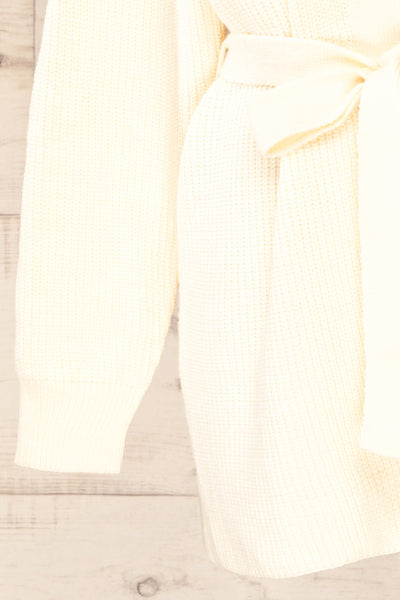 Glione Ivory | Knit Cardigan w/ Belt sleeves