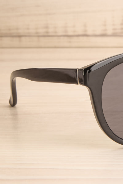 Gluck Black Wayfarer Sunglasses side close-up | La Petite Garçonne