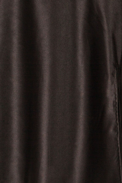 Glyfada Black Silky Midi Skirt texture close up | La Petite Garçonne