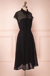 Goja Black Lace Short Sleeve Midi Dress | Boutique 1861 side view