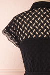 Goja Black Lace Short Sleeve Midi Dress | Boutique 1861 back close-up