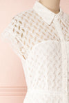 Goja White Lace Short Sleeve Midi Dress | Boutique 1861 side close-up