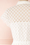 Goja White Lace Short Sleeve Midi Dress | Boutique 1861 back close-up