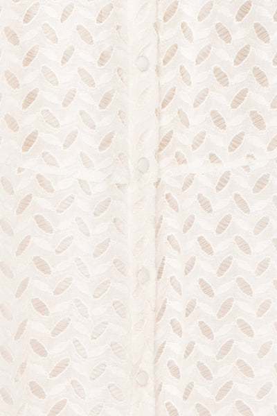 Goja White Lace Short Sleeve Midi Dress | Boutique 1861 fabric