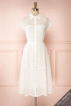 Goja White Lace Short Sleeve Midi Dress | Boutique 1861 front view