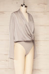 Golfo Striped Wrap Bodysuit w/ Long Sleeves | La petite garçonne side view