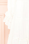 Golnaz Midi Ivory Layered Dress | Boutique 1861 sleeve