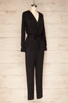 Gouveia Black Long Sleeve V-Neck Jumpsuit | La petite garçonne side view