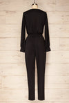 Gouveia Black Long Sleeve V-Neck Jumpsuit | La petite garçonne  back view