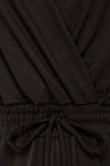 Gouveia Black Long Sleeve V-Neck Jumpsuit | La petite garçonne fabric