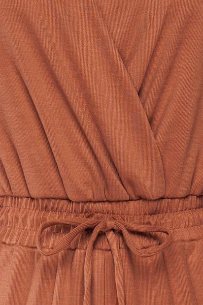 Gouveia Clay Long Sleeve V-Neck Jumpsuit | La petite garçonne fabric