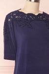Goyave Dark Navy Blue Lace Knit Short Sleeved Top | Boutique 1861 4