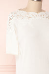 Goyave Light White Lace Knit Short Sleeved Top | Boutique 1861 4