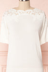 Goyave Light White Lace Knit Short Sleeved Top | Boutique 1861 8