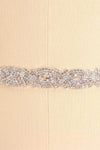 Gracelyn White Ribbon Belt w/ Rhinestones | Boutique 1861 close-up