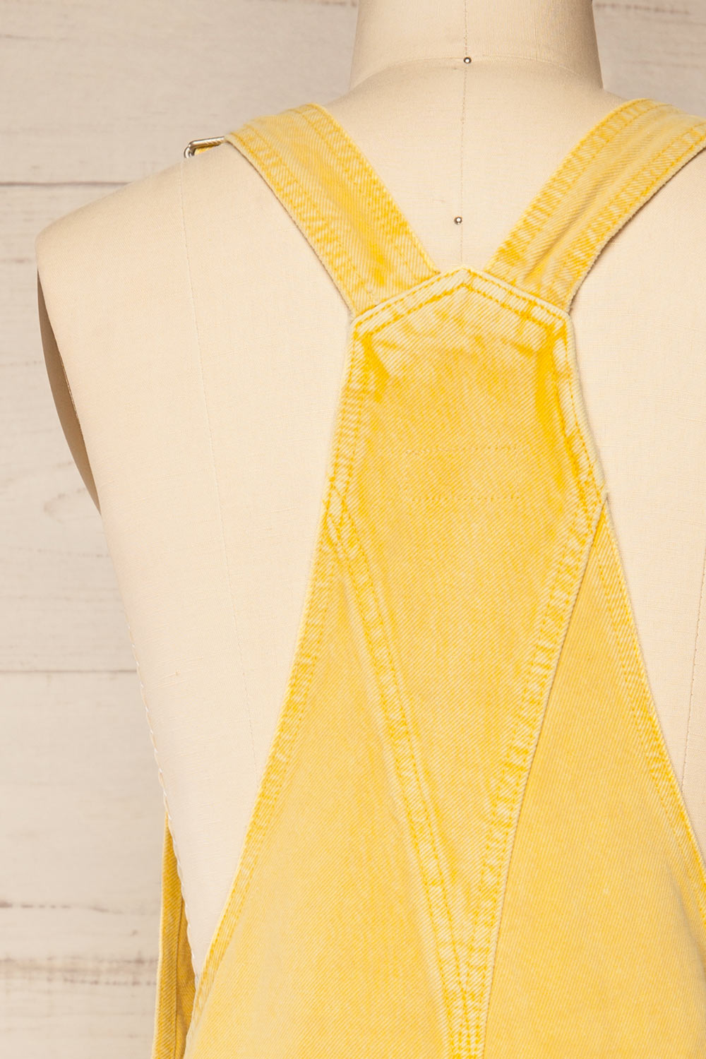 Gramenet Yellow Denim Overall | La petite garçonne back close-up