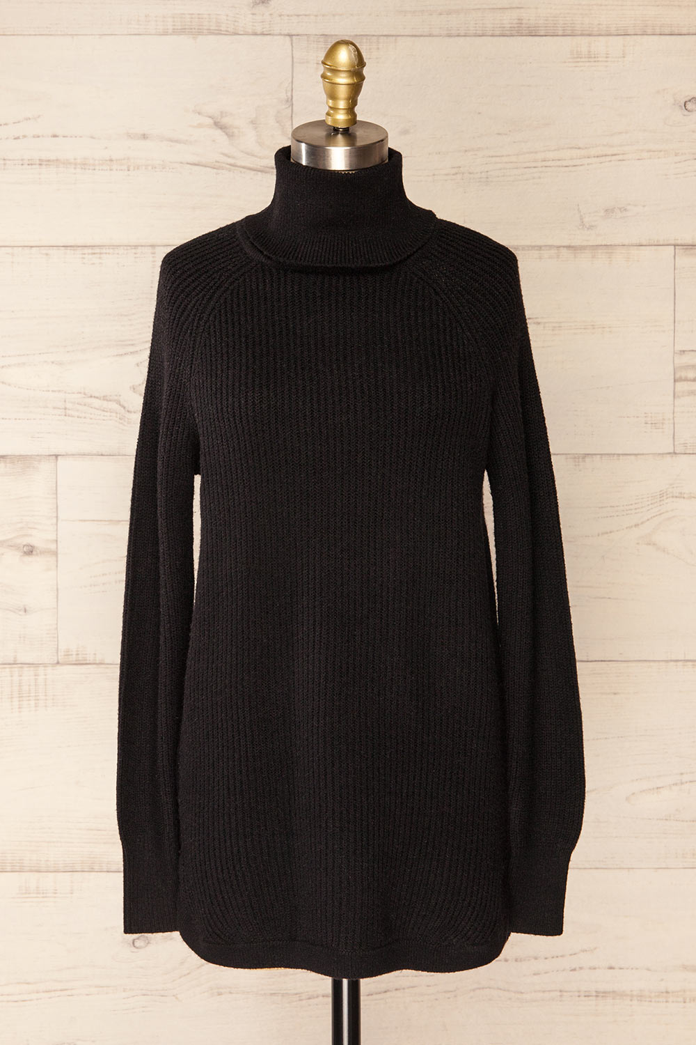 Granby Black Knit Turtleneck Sweater | La petite garçonne front view 