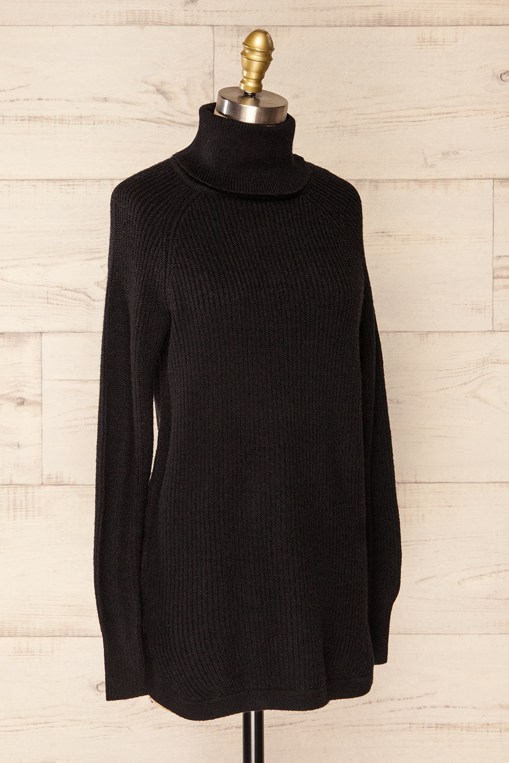 Granby Black Knit Turtleneck Sweater | La petite garçonne side view