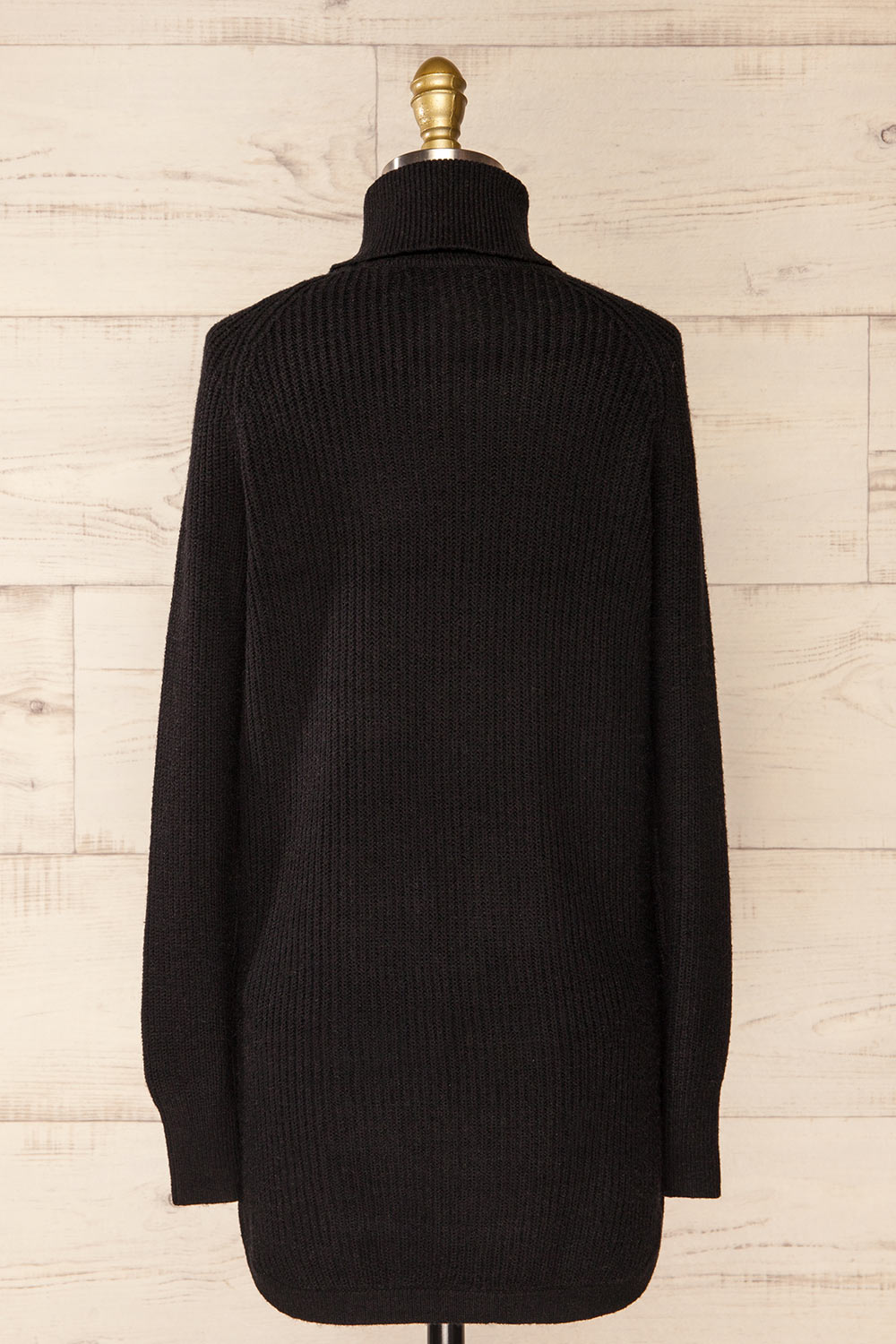 Granby Black Knit Turtleneck Sweater | La petite garçonne back view