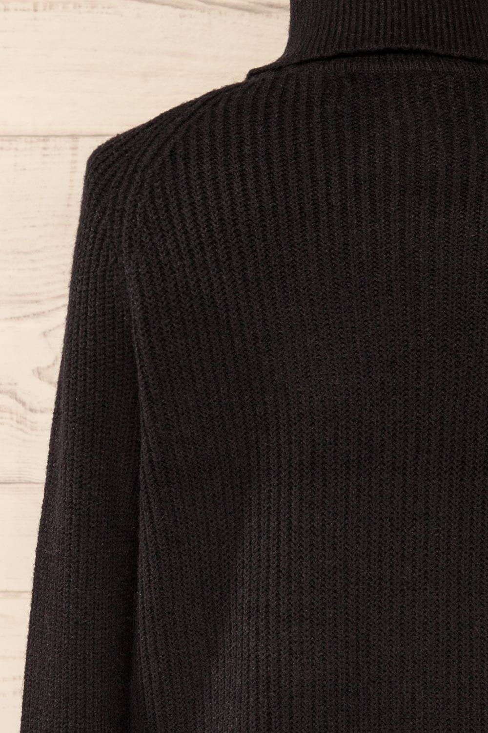 Granby Black Knit Turtleneck Sweater | La petite garçonne back close-up