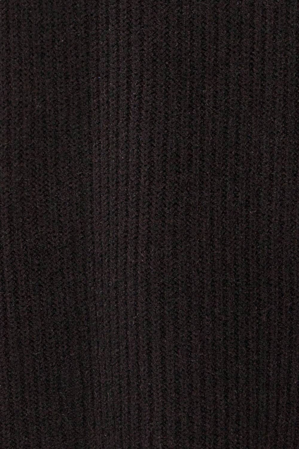 Granby Black Knit Turtleneck Sweater | La petite garçonne fabric