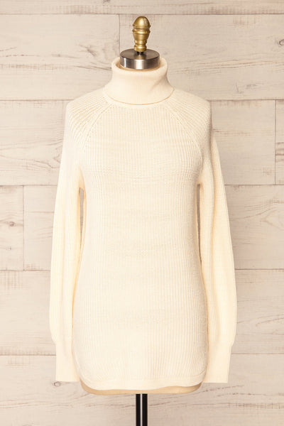 Granby Ivory Knit Turtleneck Sweater | La petite garçonne front view