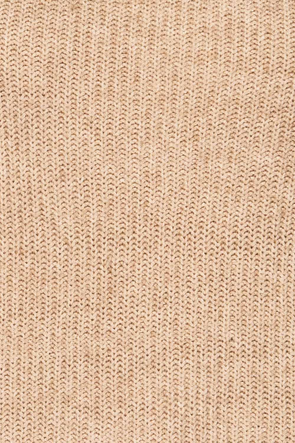 Granby Taupe Knit Turtleneck Sweater | La petite garçonne fabric 