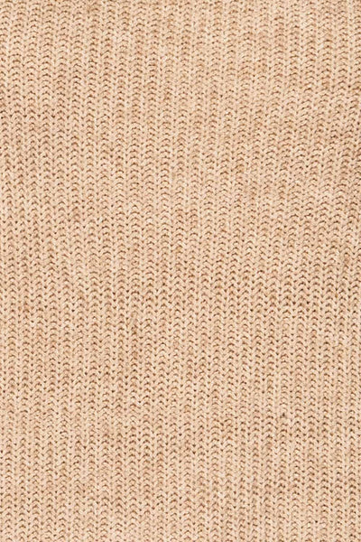 Granby Taupe Knit Turtleneck Sweater | La petite garçonne fabric