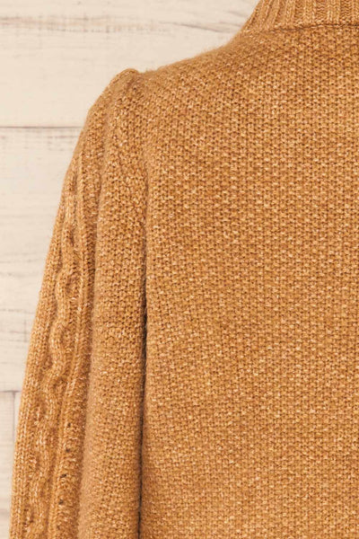 Granollers Caramel Cable Knit Sweater | La petite garçonne back close-up